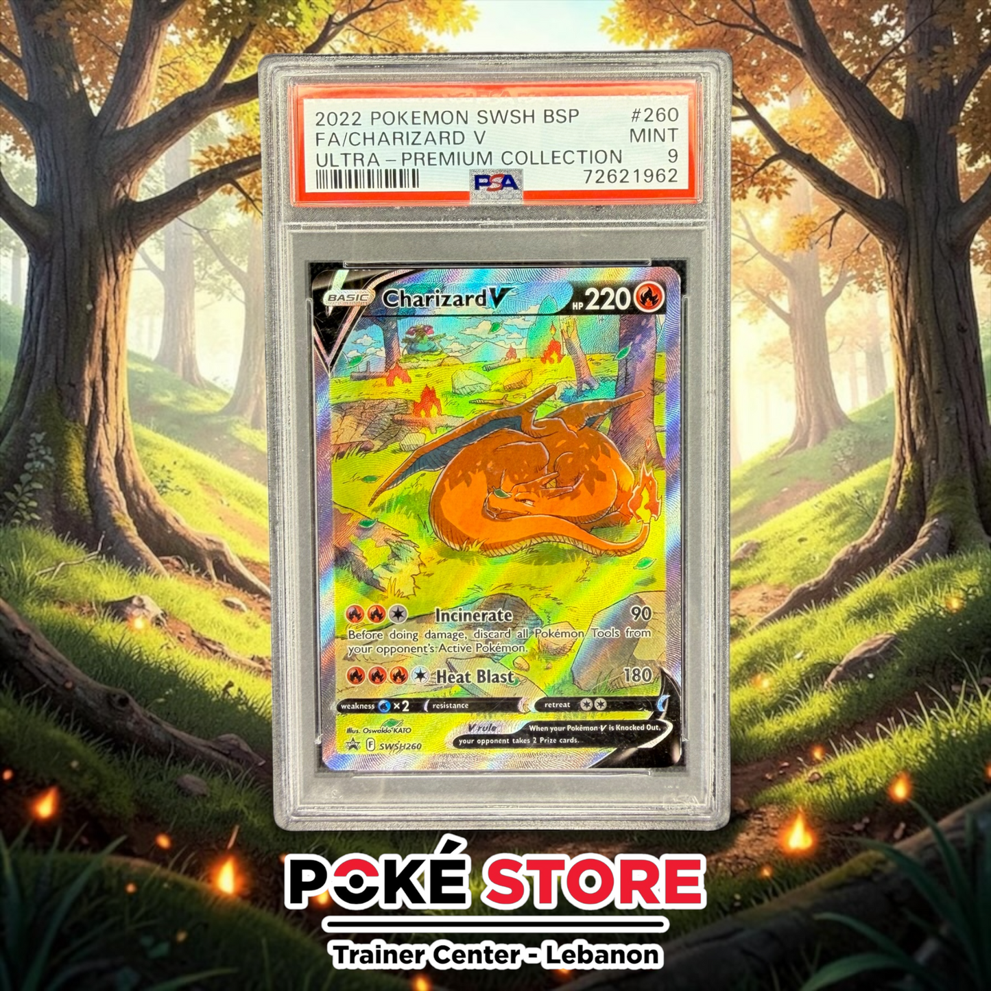 Charizard V #SWSH260 - PSA 9
