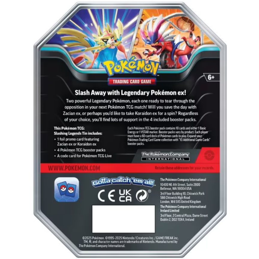 koraidon booster box Slashing Legends Tin Koraidon ex -Q2 2025 – Pokéstore LB
