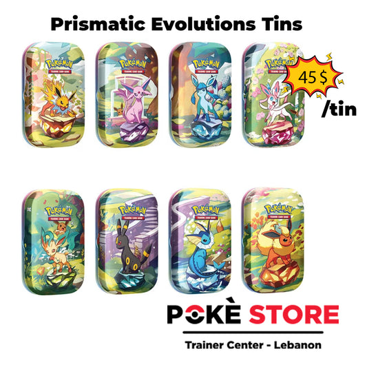 Prismatic Evolutions Tins