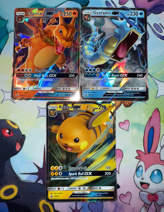 Charizard GX, Raichu GX, Gyarados GX