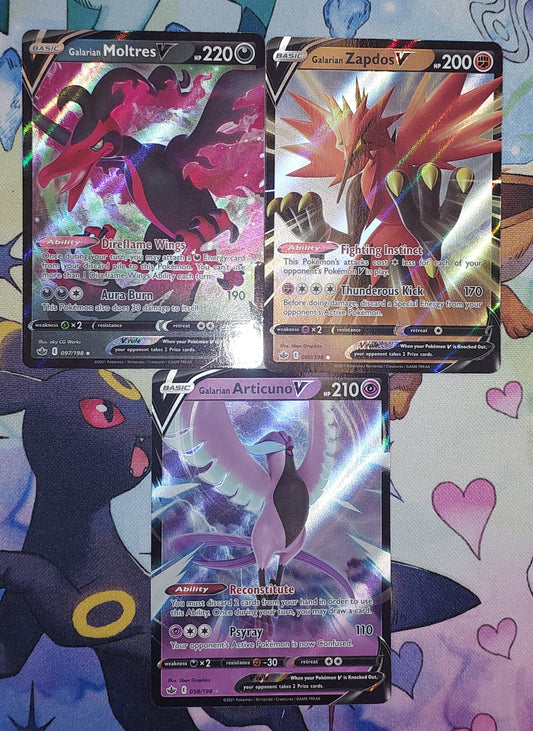 Galarian Zapdos, Moltres and Articuno V